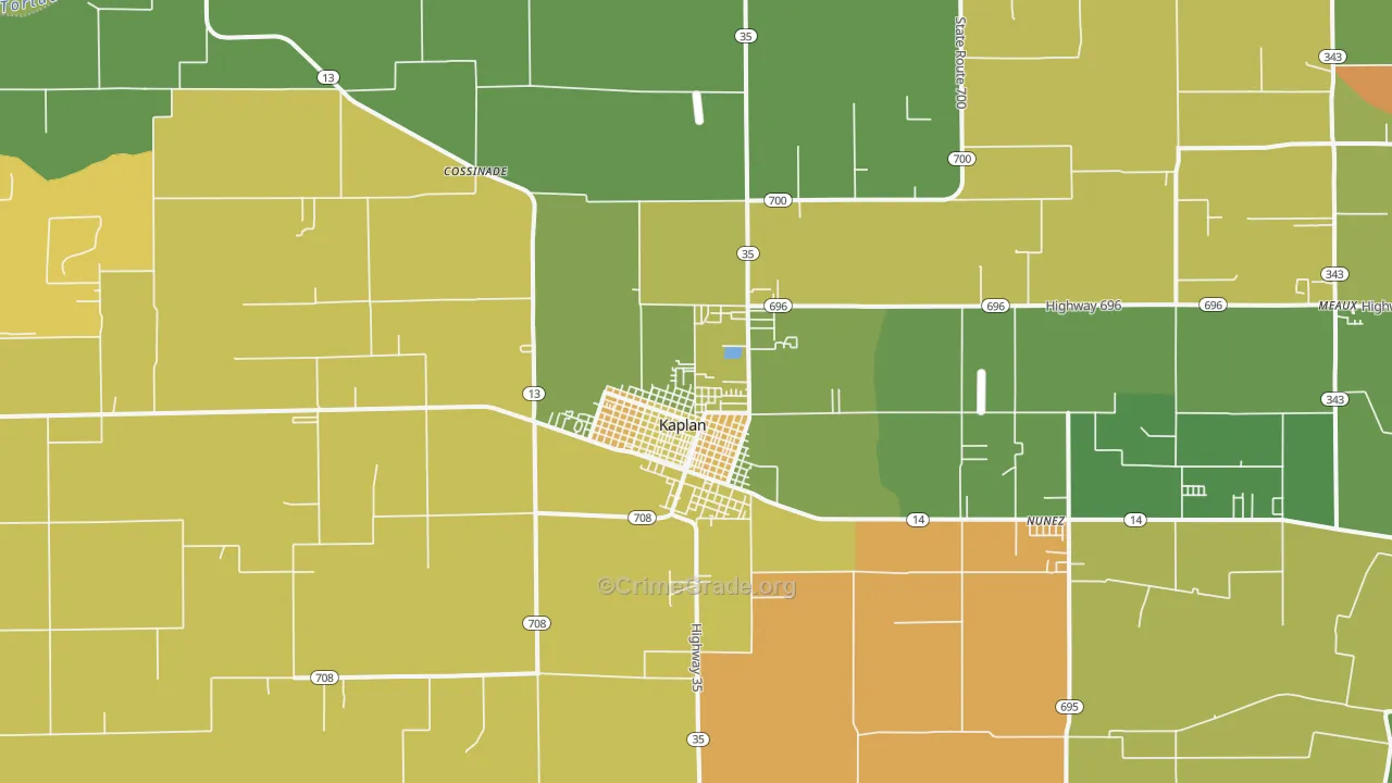 Kaplan, LA Map of Drug-Related Crime Rates