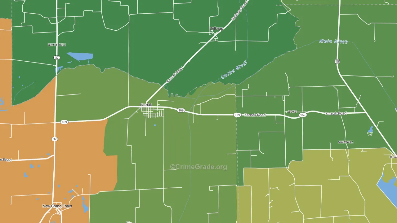 Karnak, IL Map of Drug-Related Crime Rates