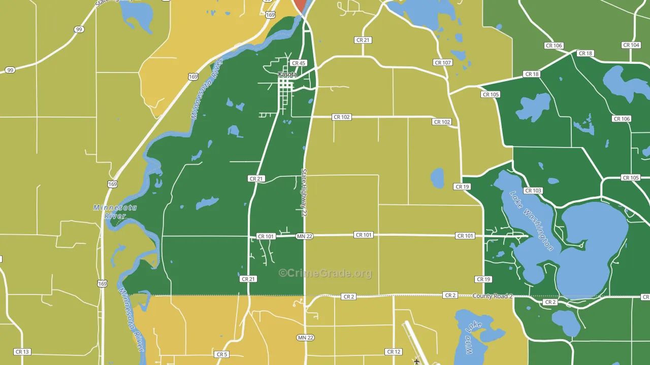 Kasota, MN Map of Drug-Related Crime Rates