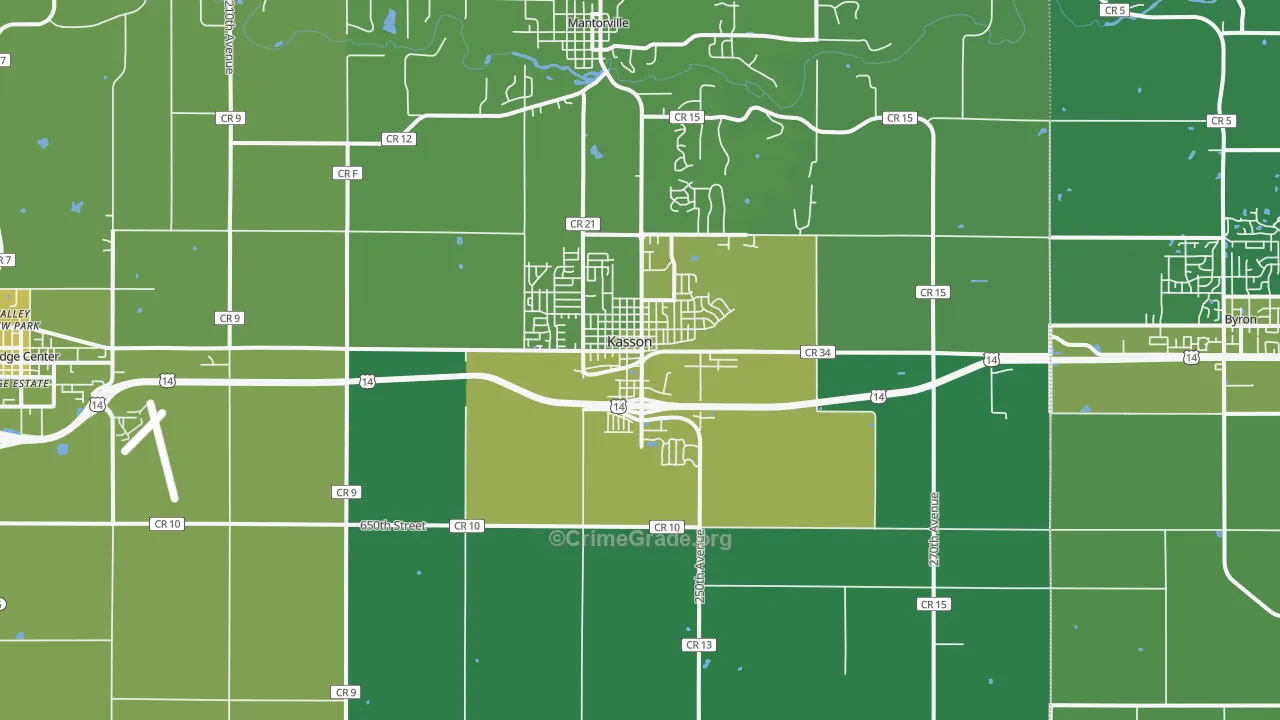 Kasson, MN Map of Drug-Related Crime Rates