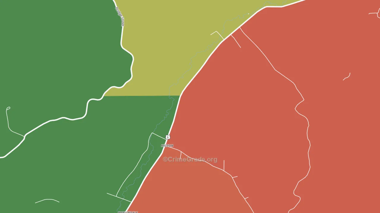 Kasson, PA Map of Drug-Related Crime Rates