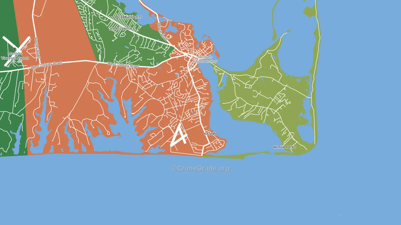 Katama, MA Map of Drug-Related Crime Rates