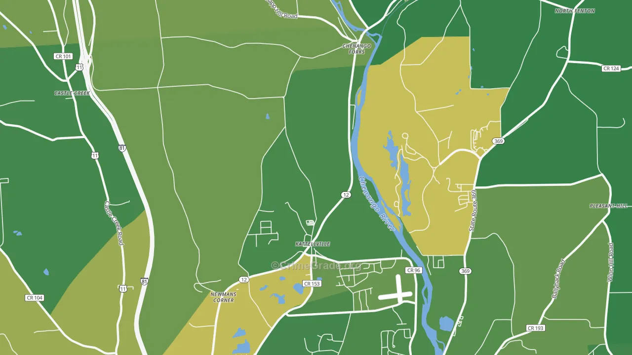 Kattelville, NY Map of Drug-Related Crime Rates