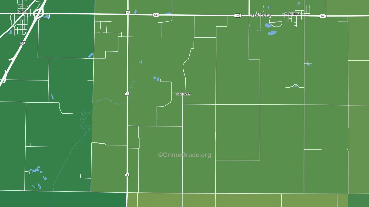Kaufman, IL Map of Drug-Related Crime Rates