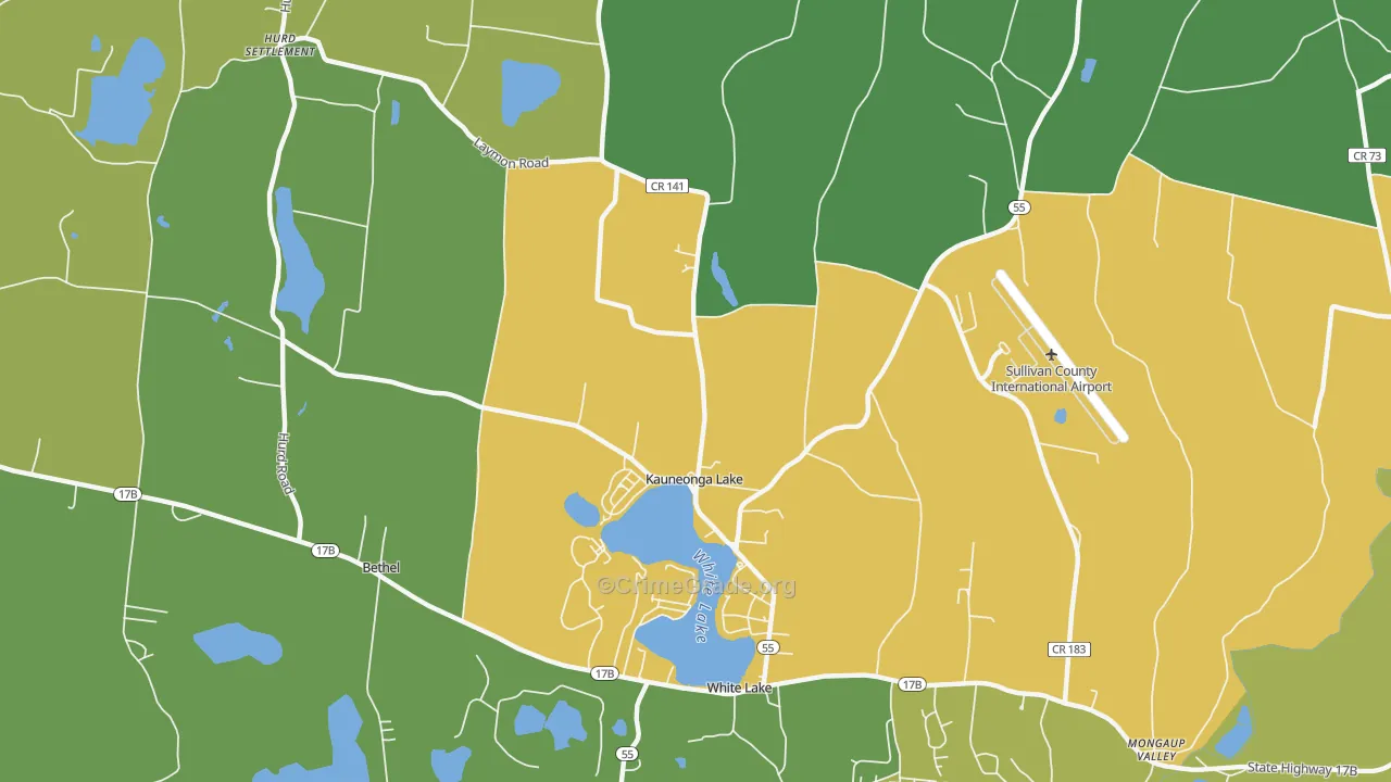 Kauneonga Lake, NY Map of Drug-Related Crime Rates