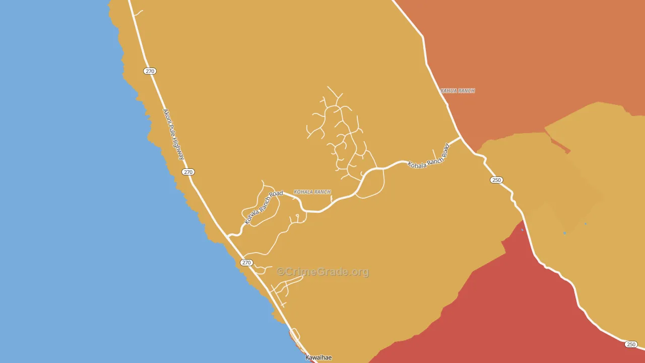 Kawaihae, HI Map of Drug-Related Crime Rates