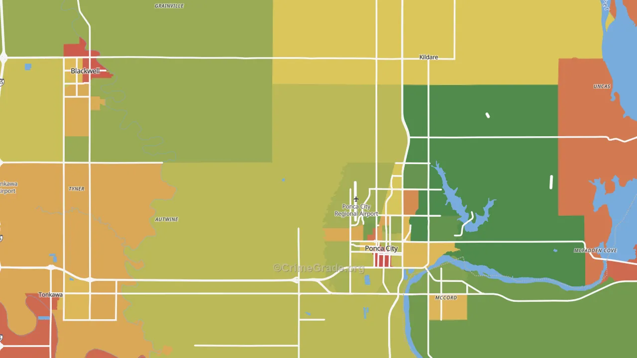 Kay County, OK Map of Drug-Related Crime Rates