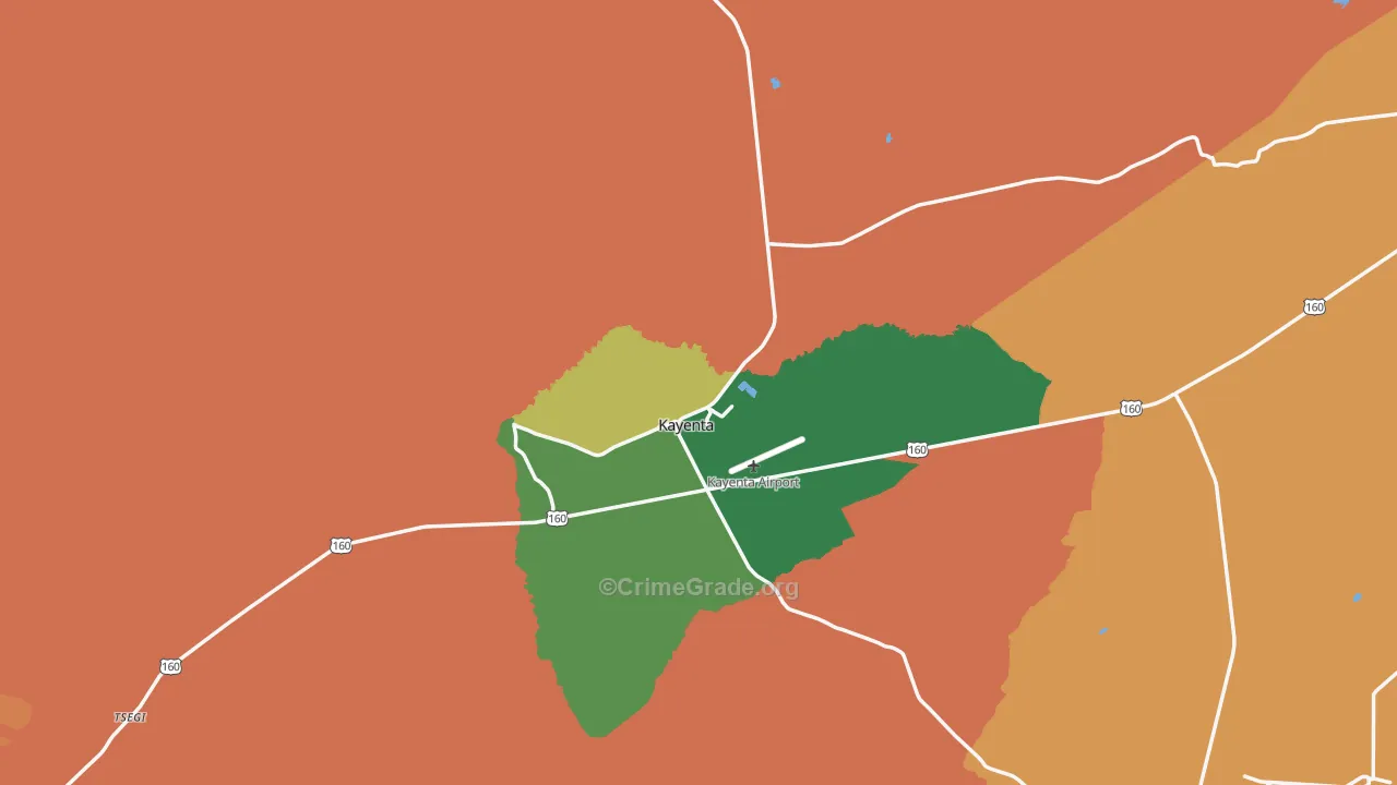 Kayenta, AZ Map of Drug-Related Crime Rates