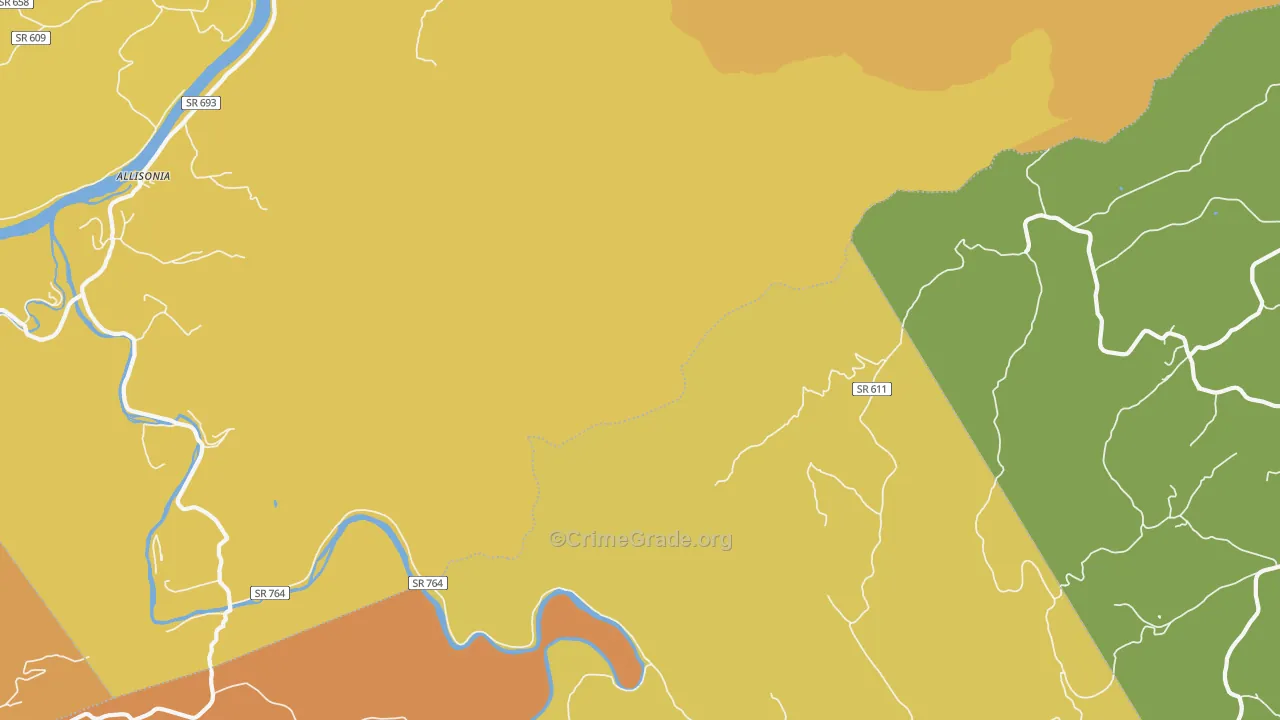 Kayoulah, VA Map of Drug-Related Crime Rates