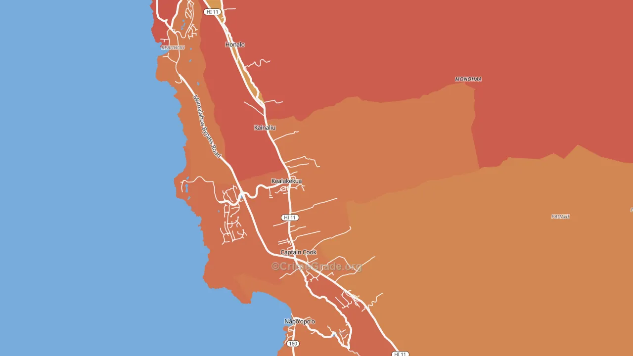 Kealakekua, HI Map of Drug-Related Crime Rates
