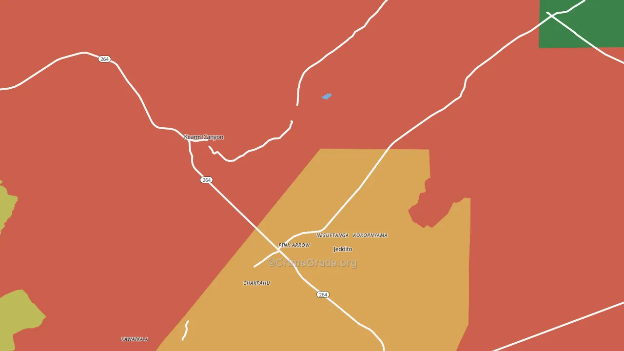 Keams Canyon, AZ Map of Drug-Related Crime Rates