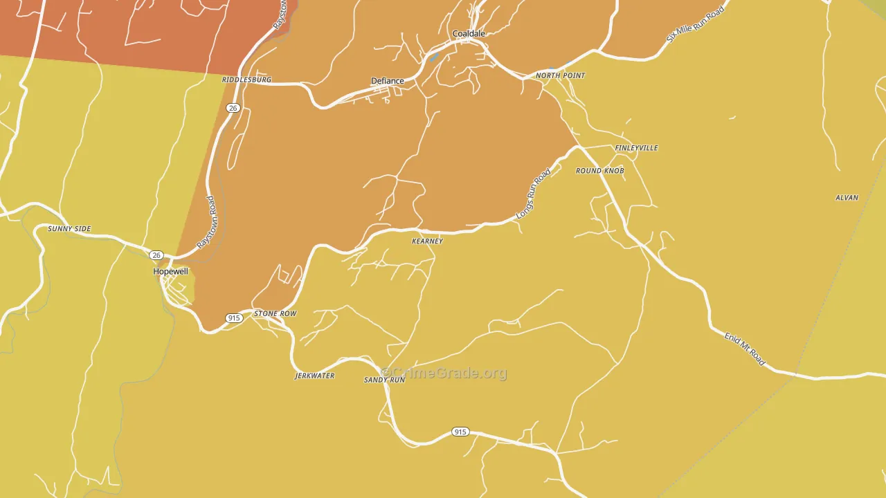 Kearney, PA Map of Drug-Related Crime Rates