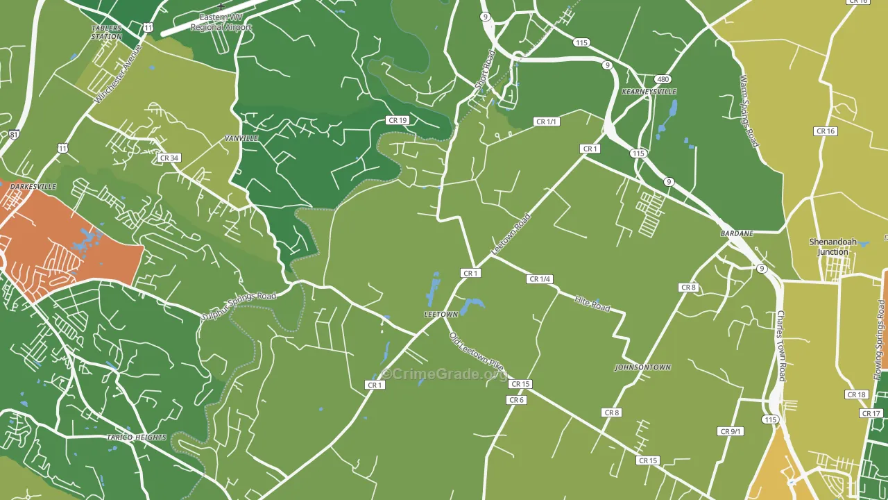 Kearneysville, WV Map of Drug-Related Crime Rates