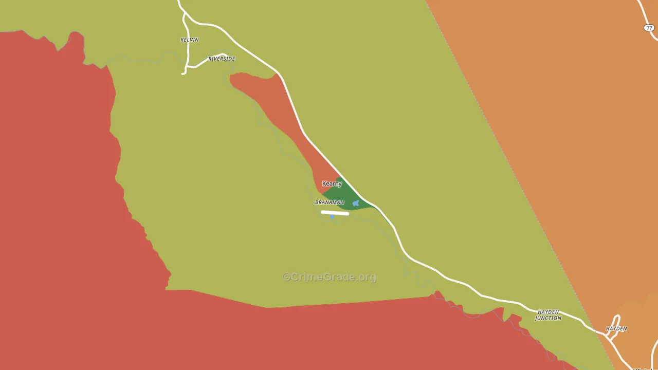 Kearny, AZ Map of Drug-Related Crime Rates