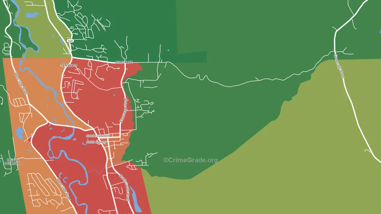 Kearsarge, NH Map of Drug-Related Crime Rates
