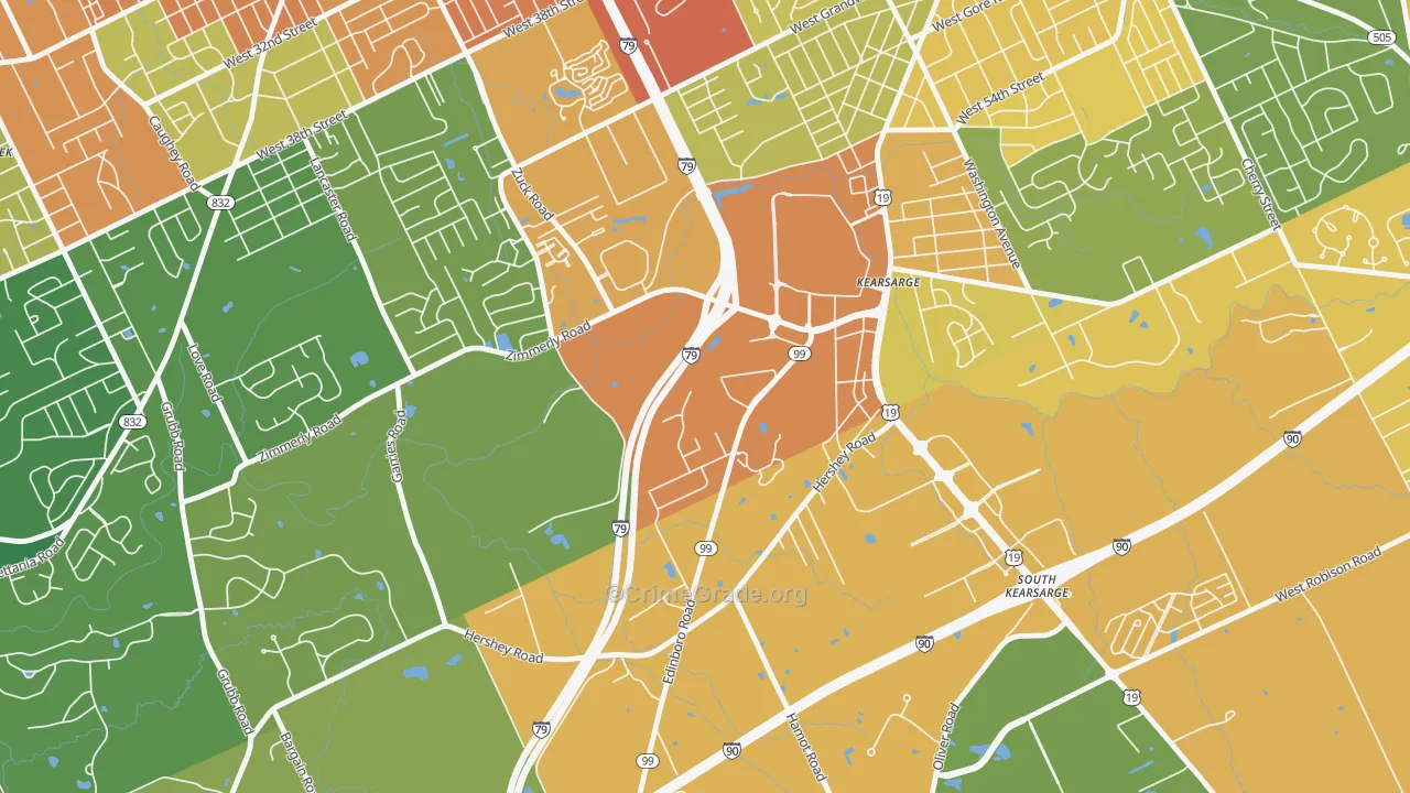 Kearsarge, PA Map of Drug-Related Crime Rates