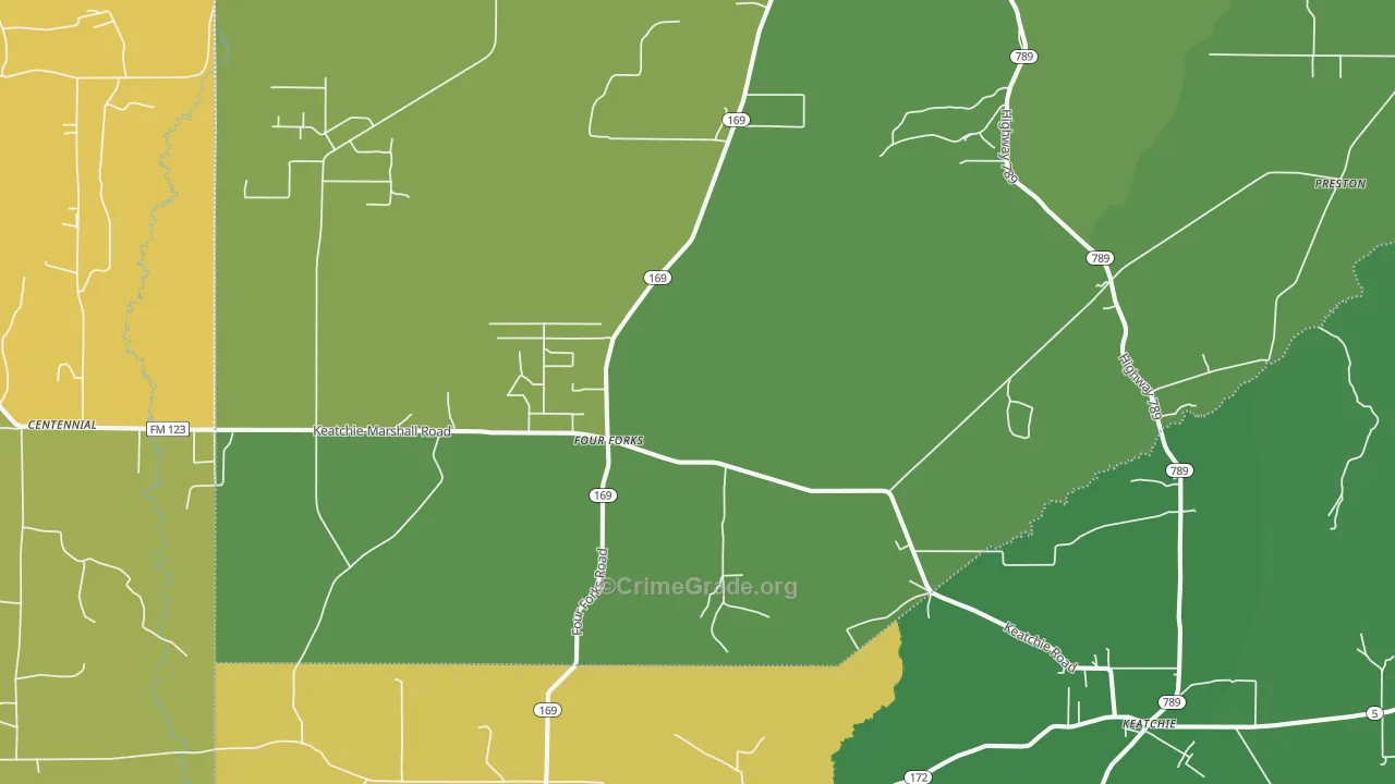 Keatchie, LA Map of Drug-Related Crime Rates