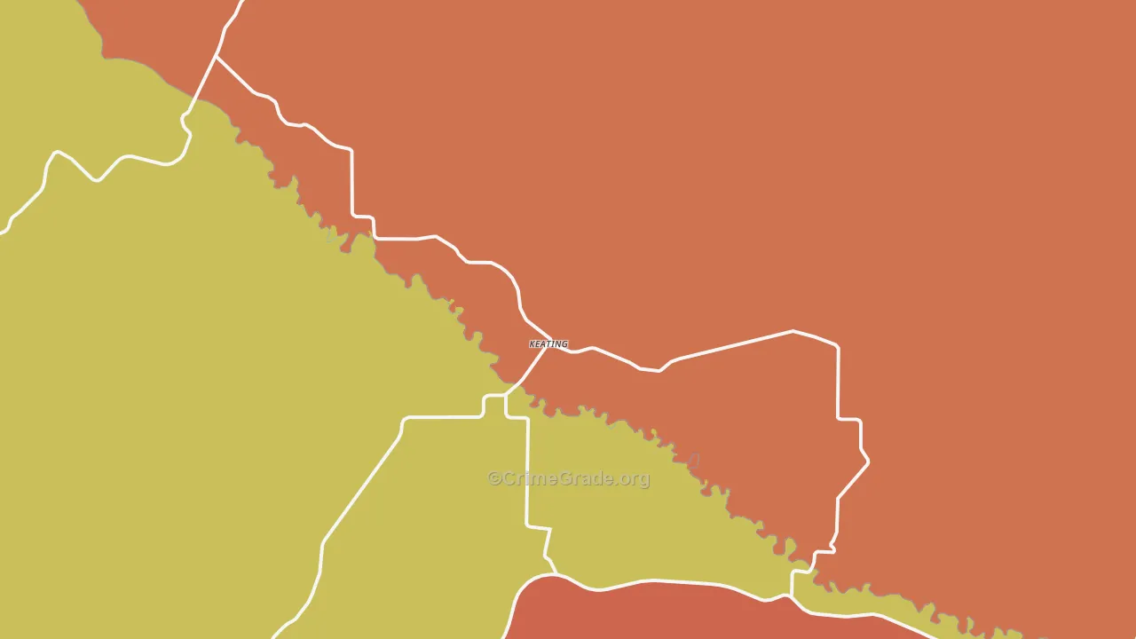 Keating, OR Map of Drug-Related Crime Rates