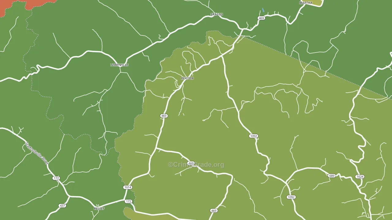 Keaton, KY Map of Drug-Related Crime Rates