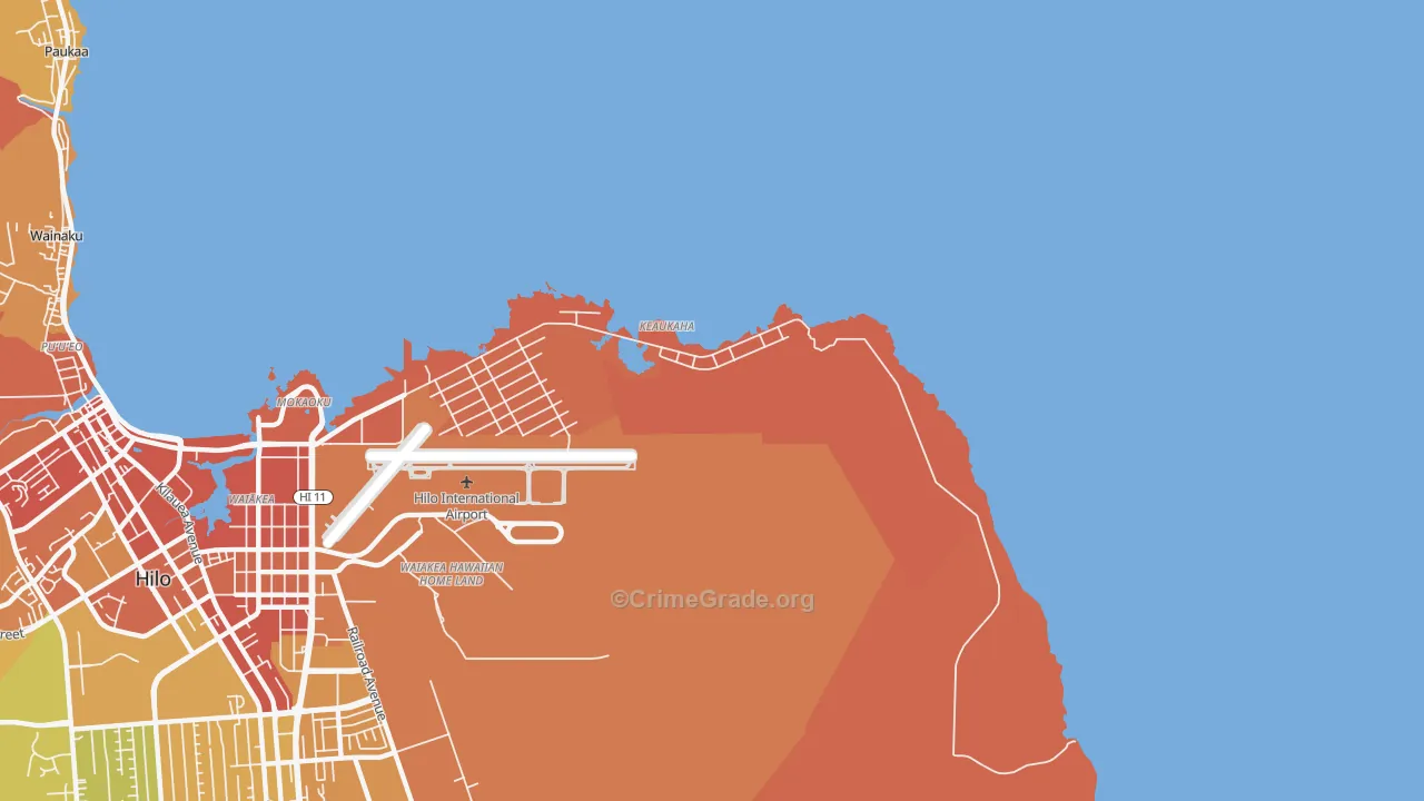 Keaukaha, HI Map of Drug-Related Crime Rates