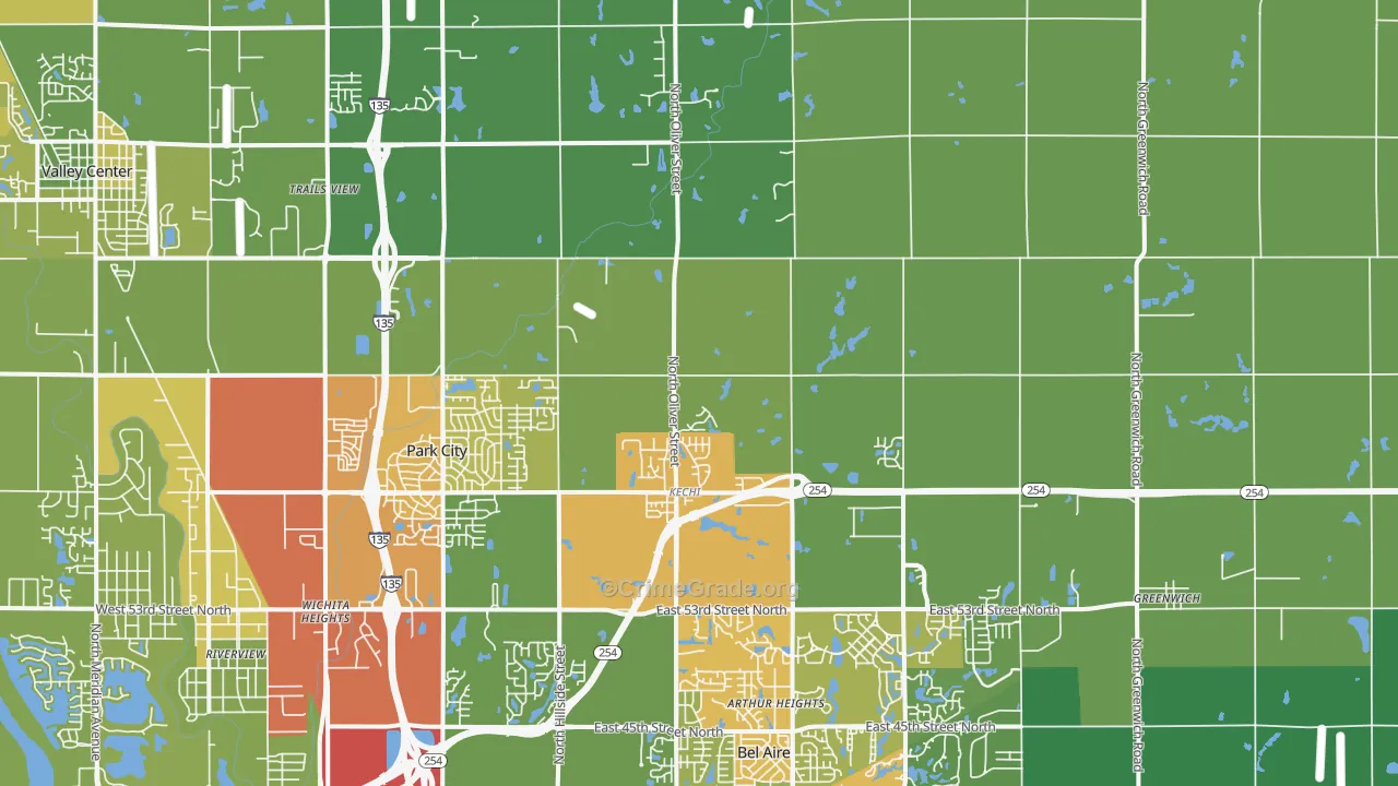 Kechi, KS Map of Drug-Related Crime Rates
