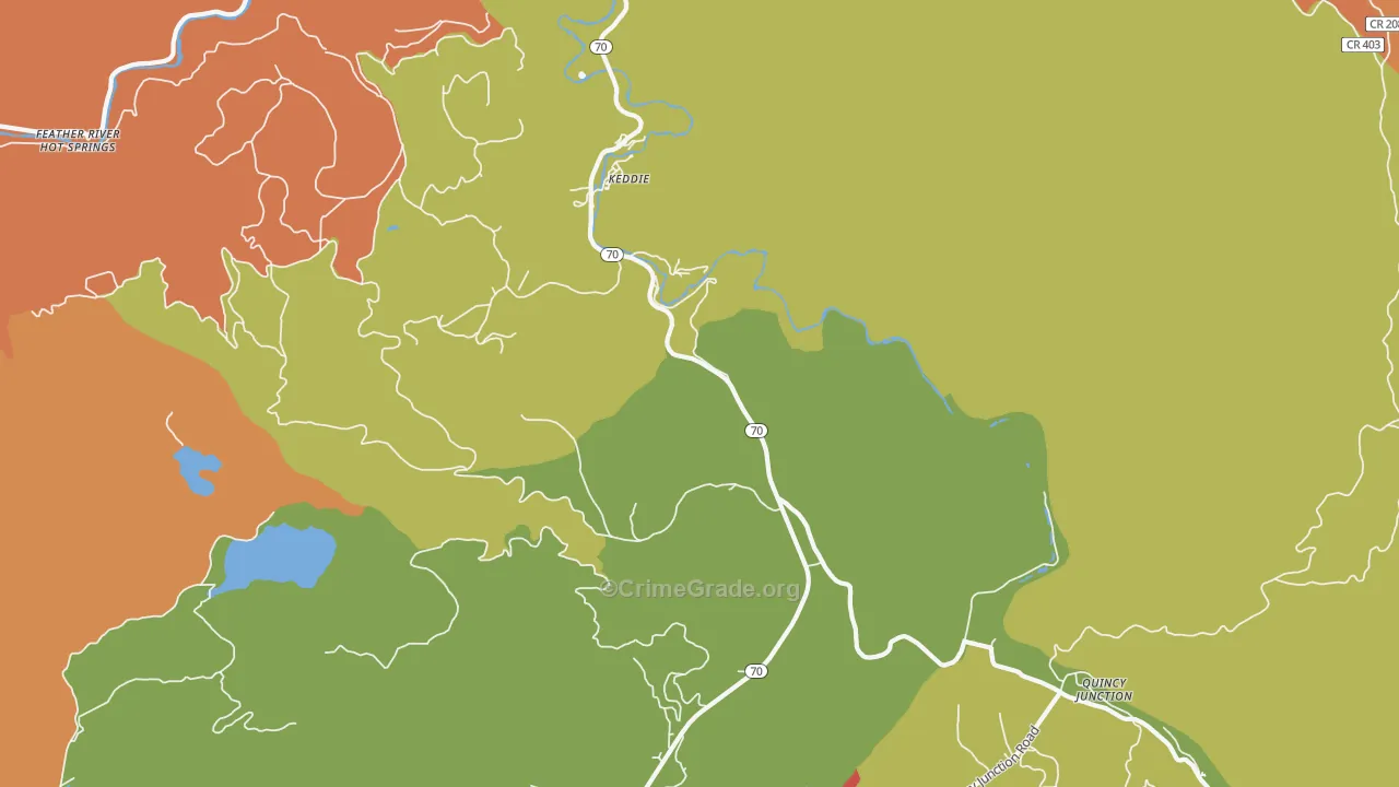 Keddie, CA Map of Drug-Related Crime Rates
