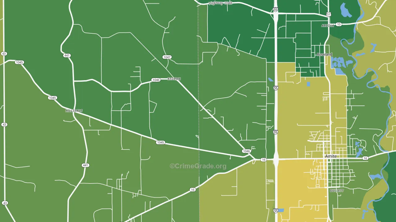 Kedron, LA Map of Drug-Related Crime Rates