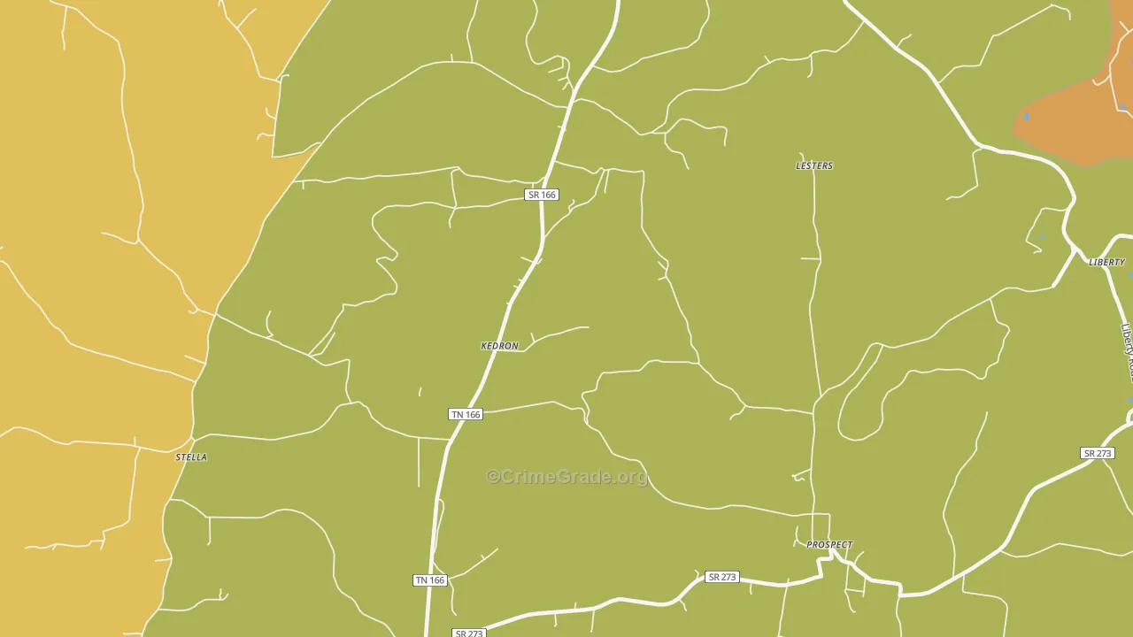 Kedron, TN Map of Drug-Related Crime Rates