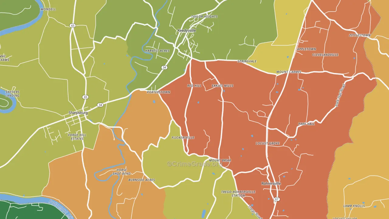 Keedysville, MD Map of Drug-Related Crime Rates