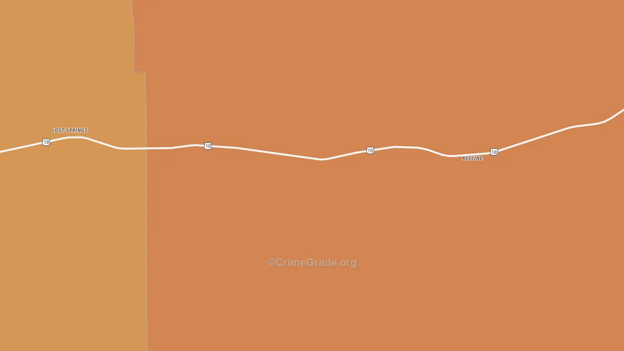 Keeline, WY Map of Drug-Related Crime Rates