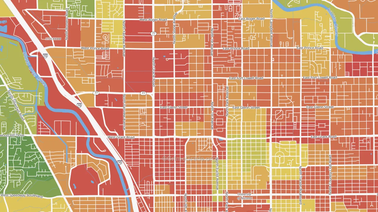 Keeling, Tucson, AZ Map of Drug-Related Crime Rates