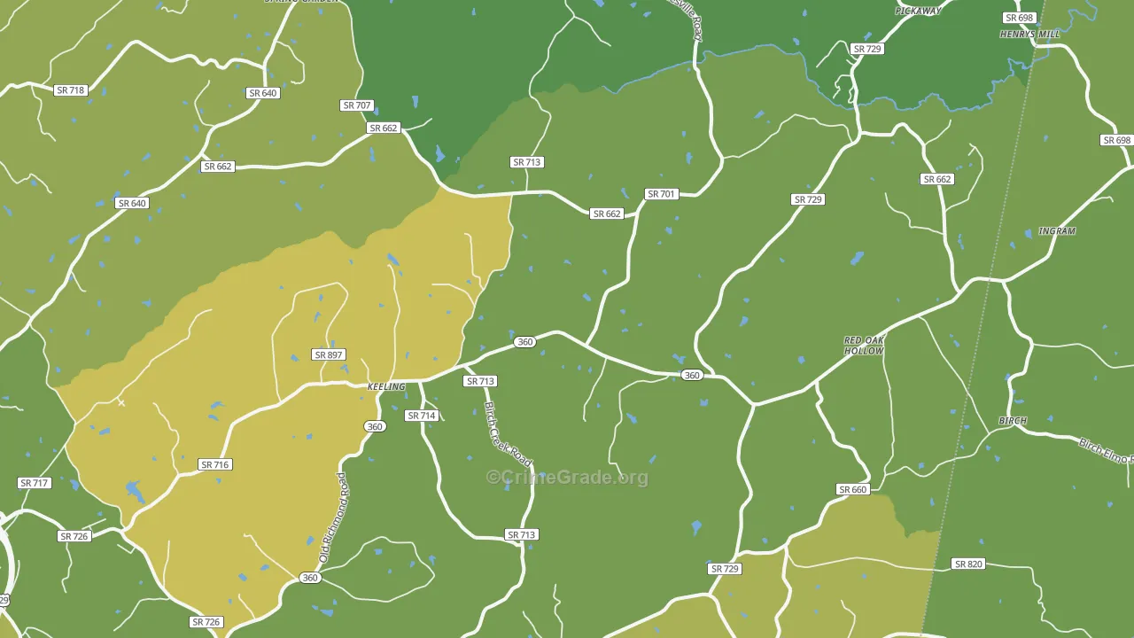 Keeling, VA Map of Drug-Related Crime Rates