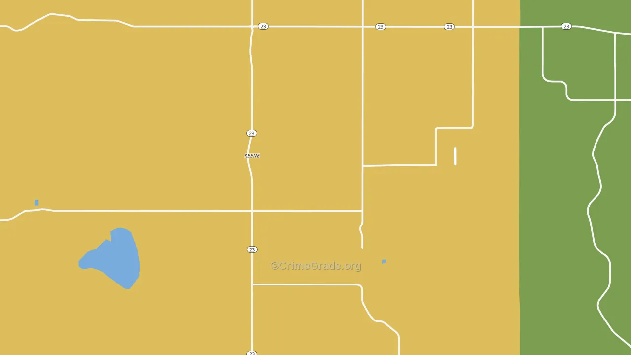 Keene, ND Map of Drug-Related Crime Rates