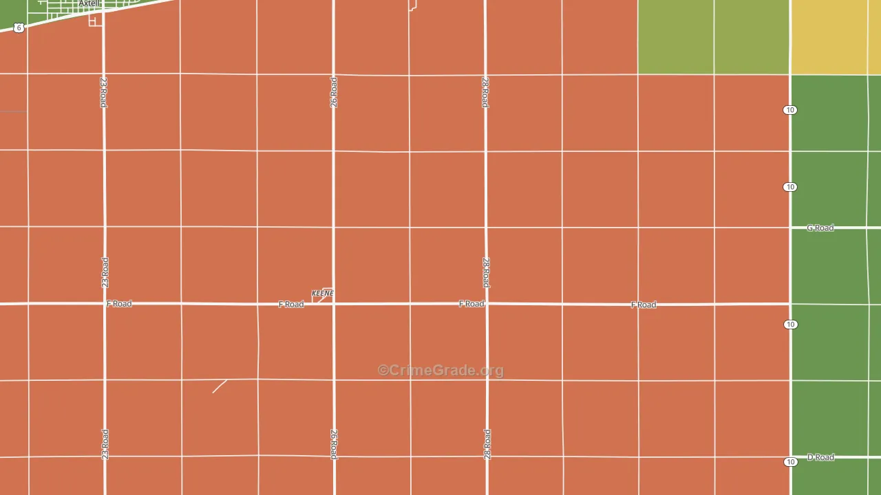 Keene, NE Map of Drug-Related Crime Rates