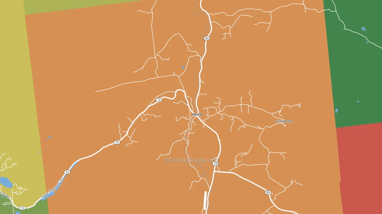 Keene, NY Map of Drug-Related Crime Rates