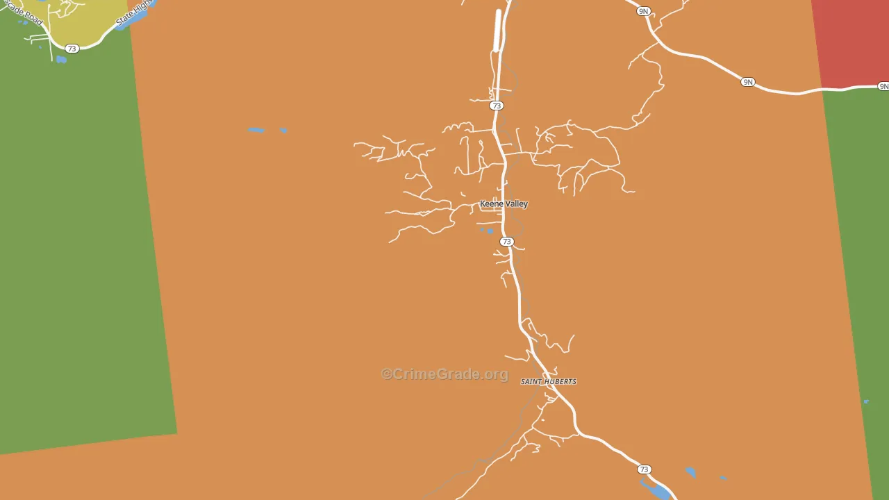Keene Valley, NY Map of Drug-Related Crime Rates