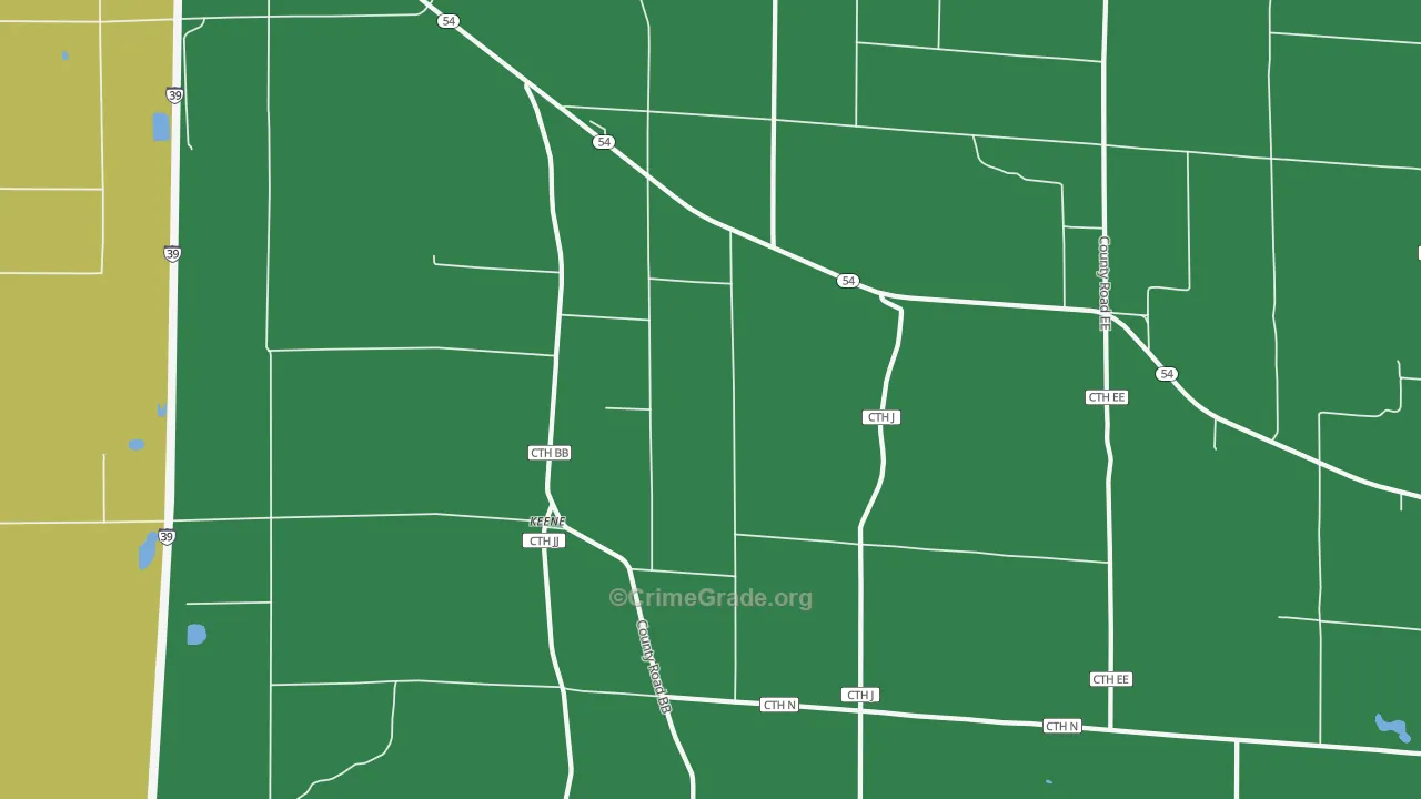 Keene, WI Map of Drug-Related Crime Rates