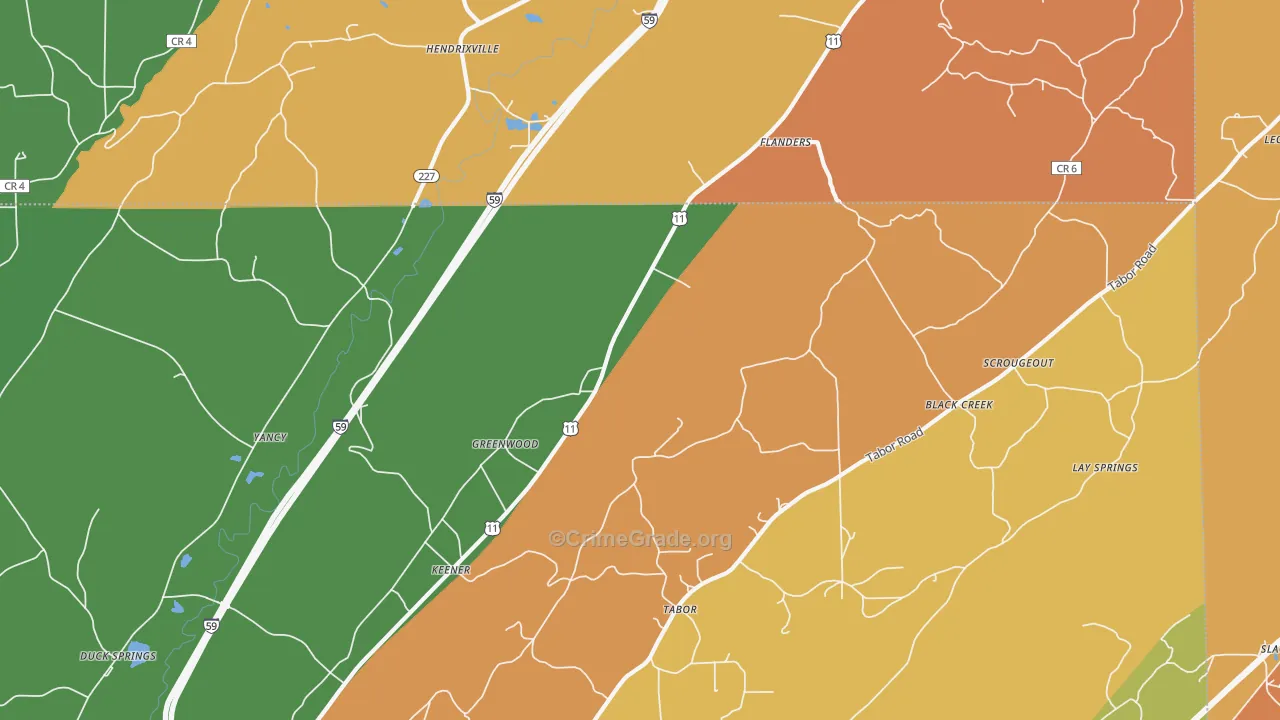 Keener, AL Map of Drug-Related Crime Rates
