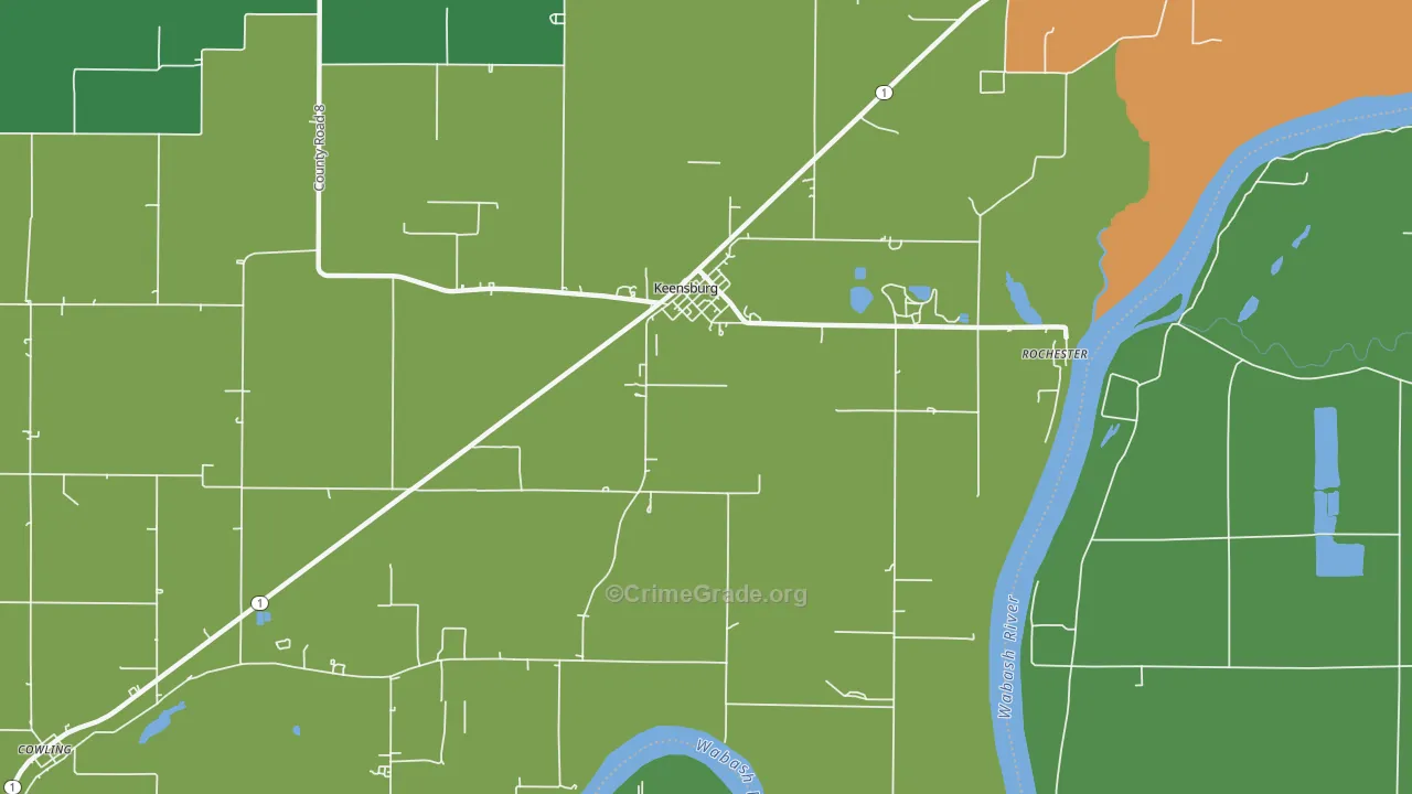 Keensburg, IL Map of Drug-Related Crime Rates