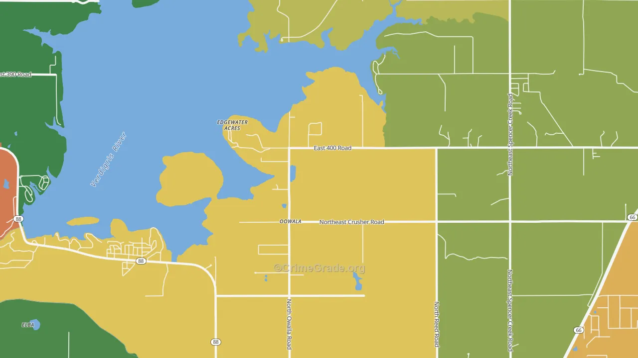 Keetonville, OK Map of Drug-Related Crime Rates