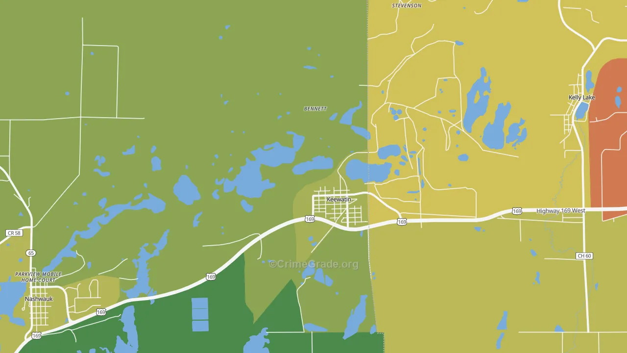 Keewatin, MN Map of Drug-Related Crime Rates