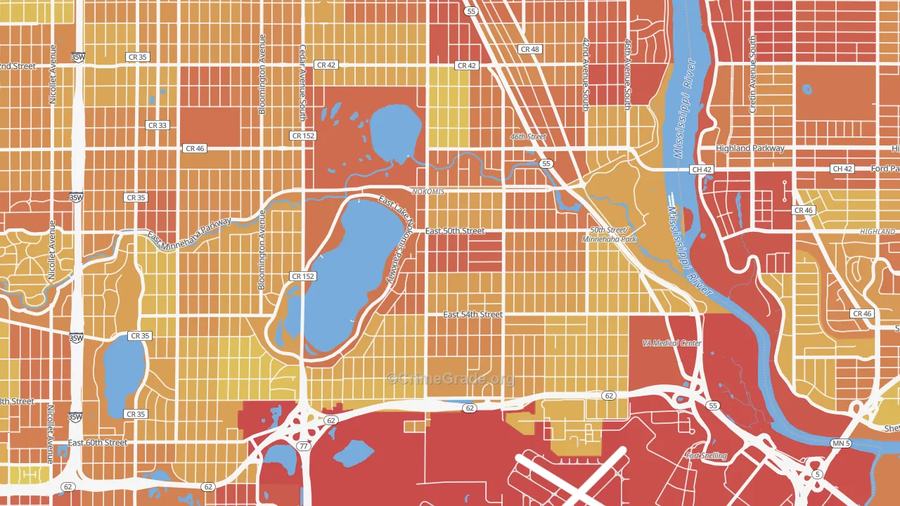 Keewaydin, Minneapolis, MN Map of Drug-Related Crime Rates