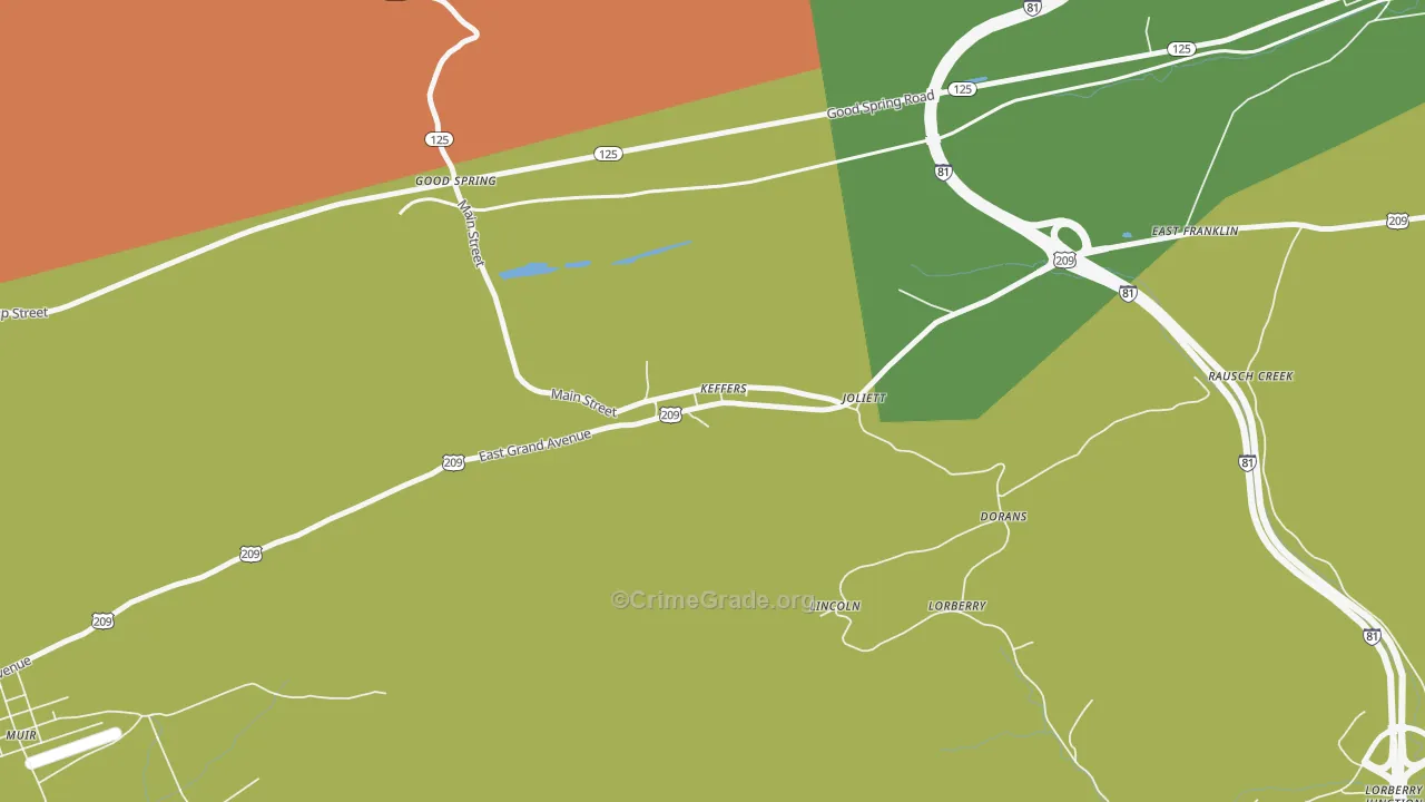 Keffer, PA Map of Drug-Related Crime Rates