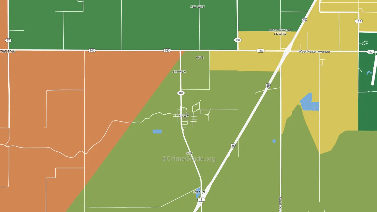Keiser, AR Map of Drug-Related Crime Rates