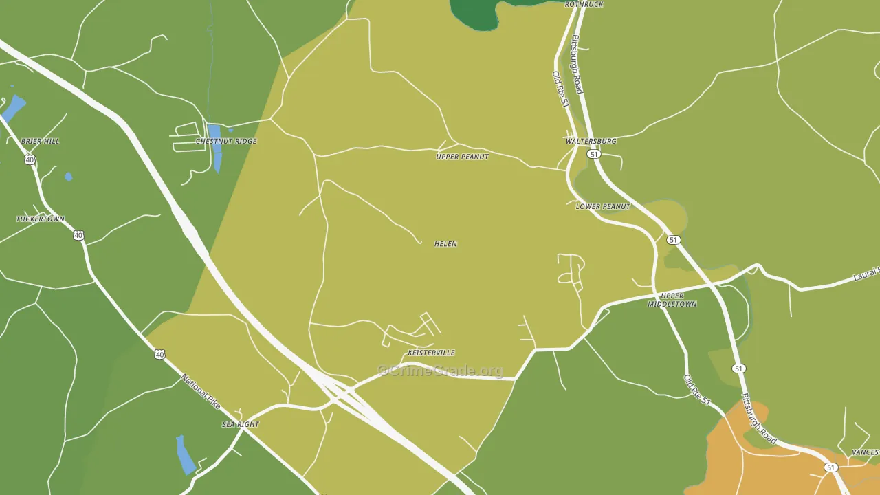 Keisterville, PA Map of Drug-Related Crime Rates