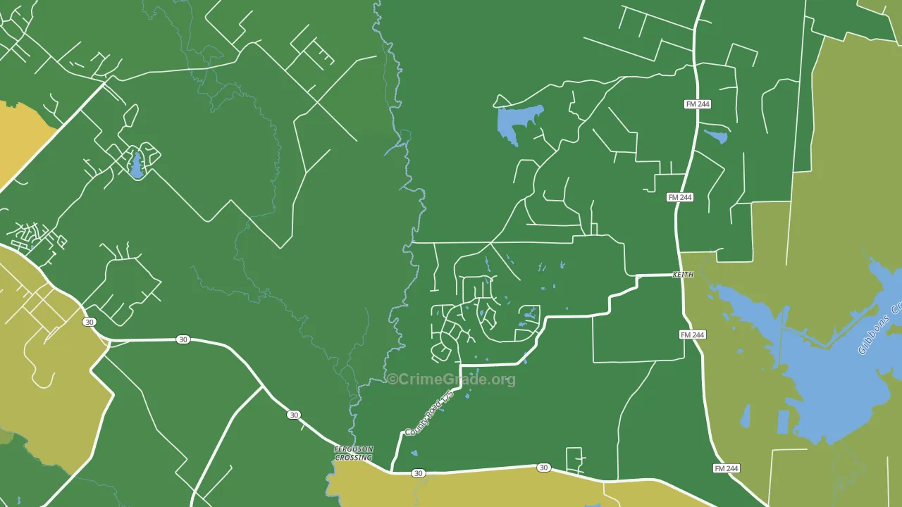 Keith, TX Map of Drug-Related Crime Rates