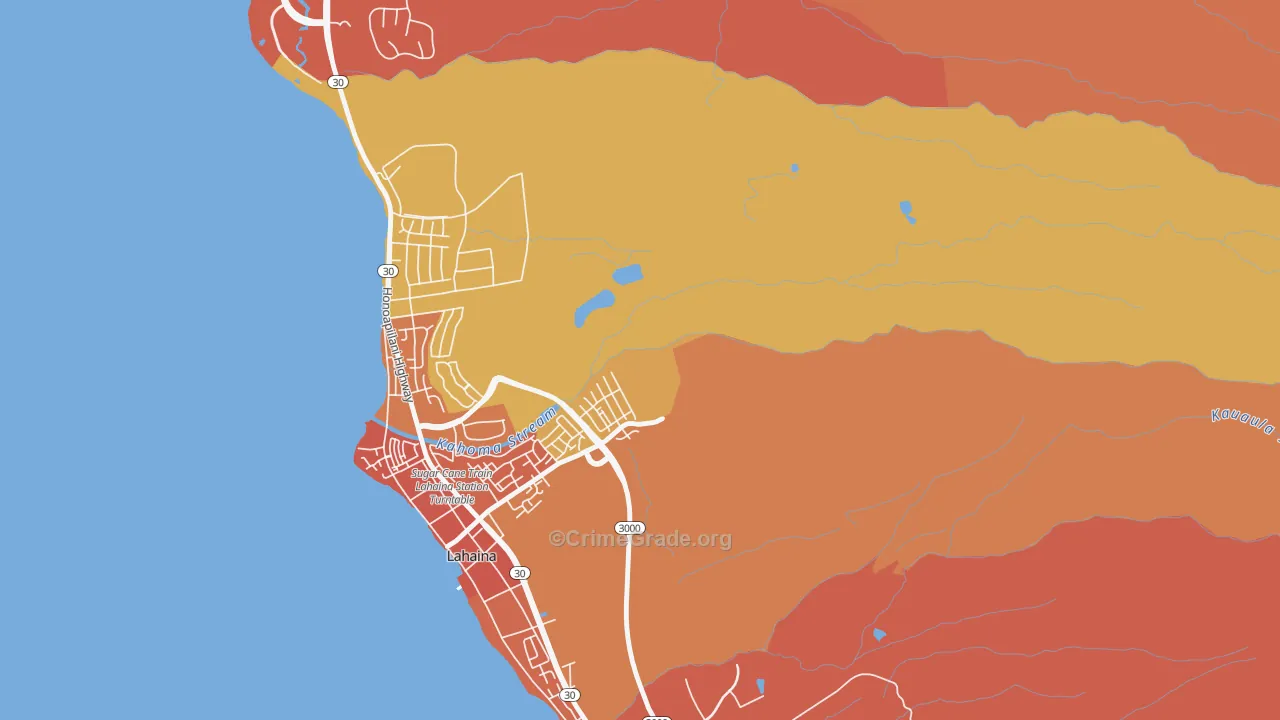 Kelawea, HI Map of Drug-Related Crime Rates
