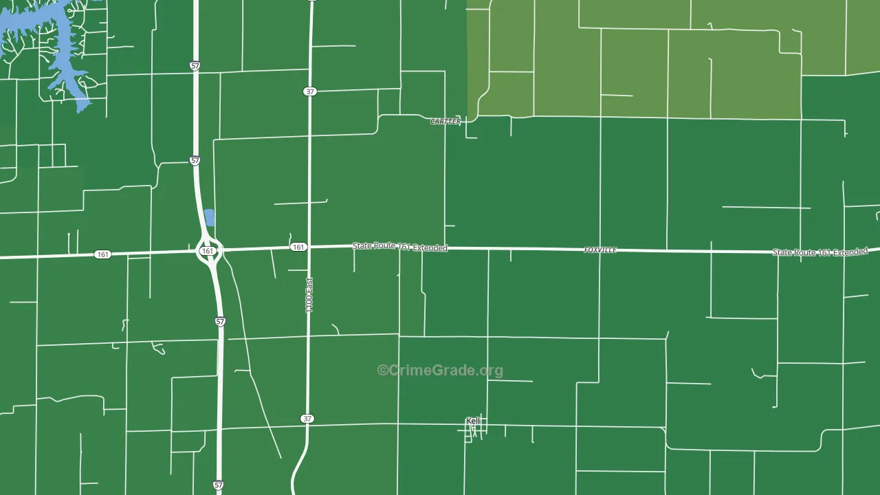 Kell, IL Map of Drug-Related Crime Rates