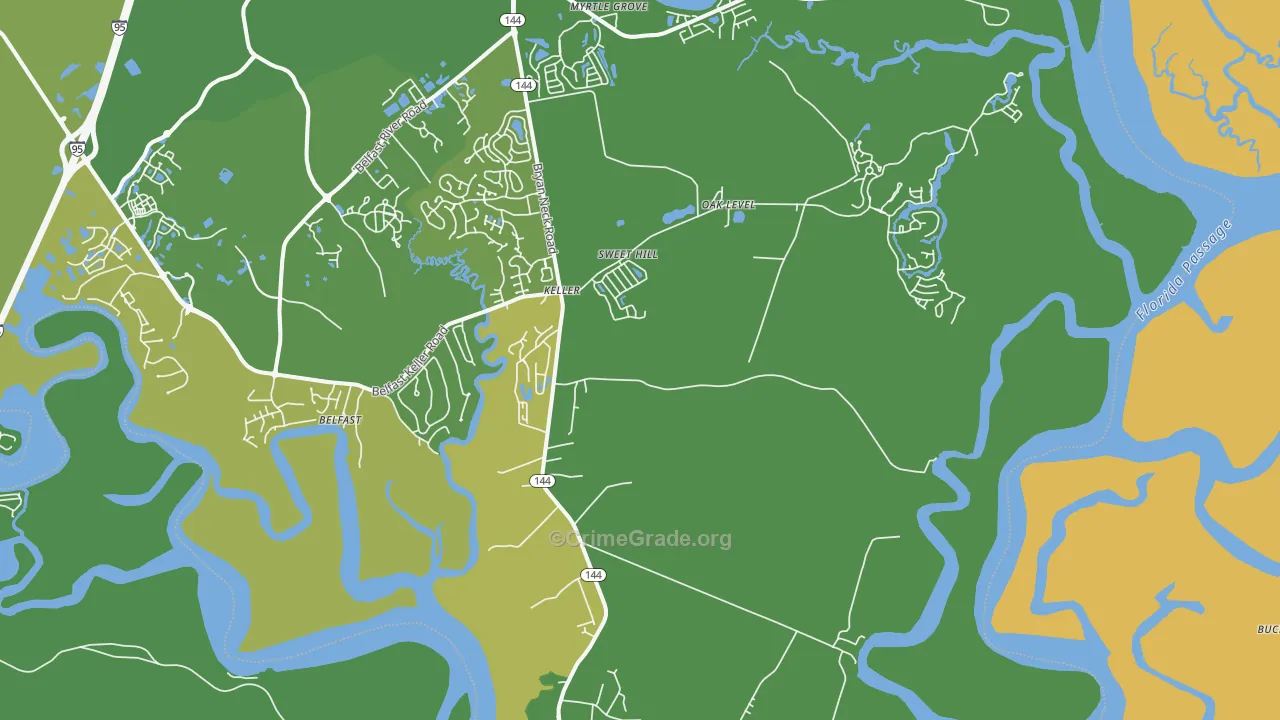 Keller, GA Map of Drug-Related Crime Rates