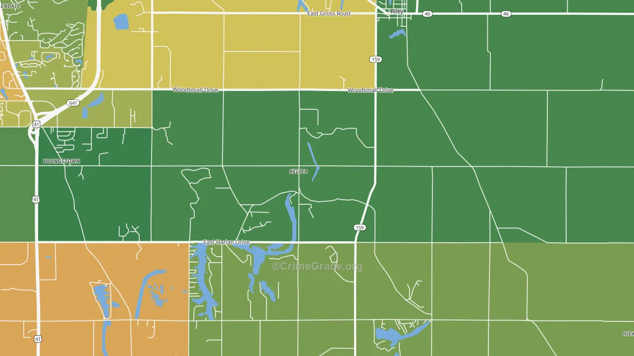Keller, IN Map of Drug-Related Crime Rates